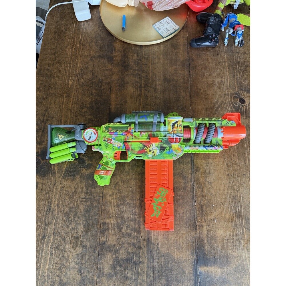 NERF Zombie Strike Dart Blaster Green Orange Foam Toy Gun for Ages 8-16 Years